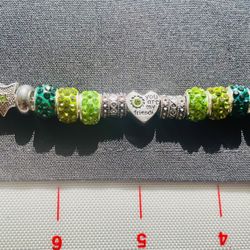 Handmade Charm Bracelet, Pandora-esque, Valentine’s Day 