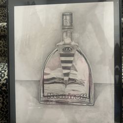 Charcoal Drawing Nemiroff Vodka Framed