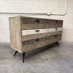 Delivery is available solid wood dresser with 6 storage drawers$390 OBO!