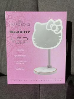 HELLO KITTY Vanity Mirror - Impressions Vanity Make up Mirror - Wireless phone charger- LED Mirror