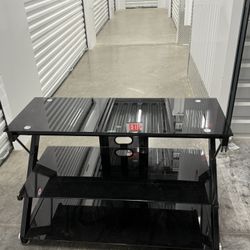 Glass TV Stand Black 