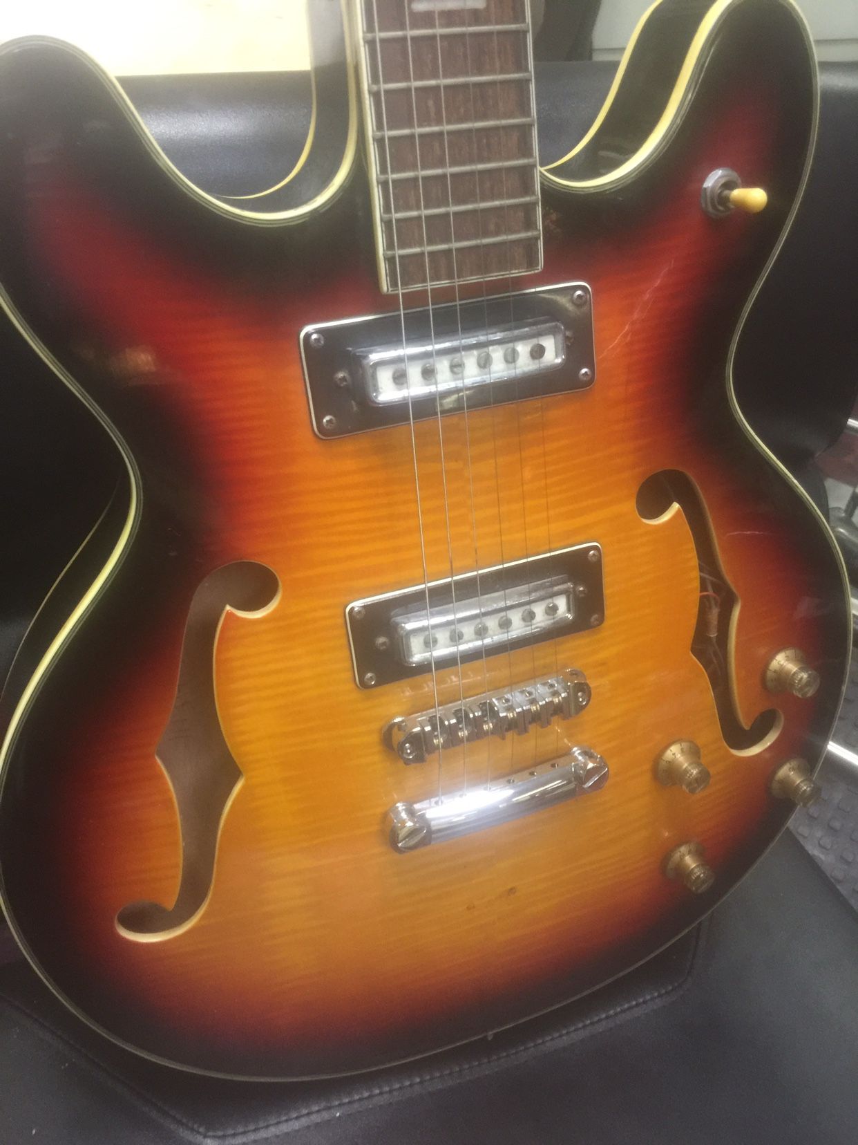 Crown Electric Semi Hollow Body Guitar 1960 Rare