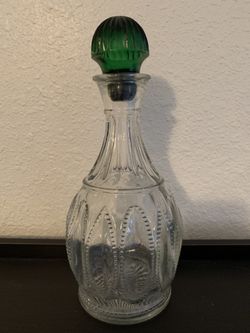 Vintage Style Bottle with Colored Glass Top