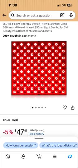 Red light therapy unit