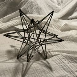 Dodecagram 12 point 3d Metal Star Sculpture 7 Inch diameter 