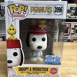 FLOCKED (FUZZY) EXC Snoopy & Woodstock Peanuts Funko Pop #2096 Charlie Brown