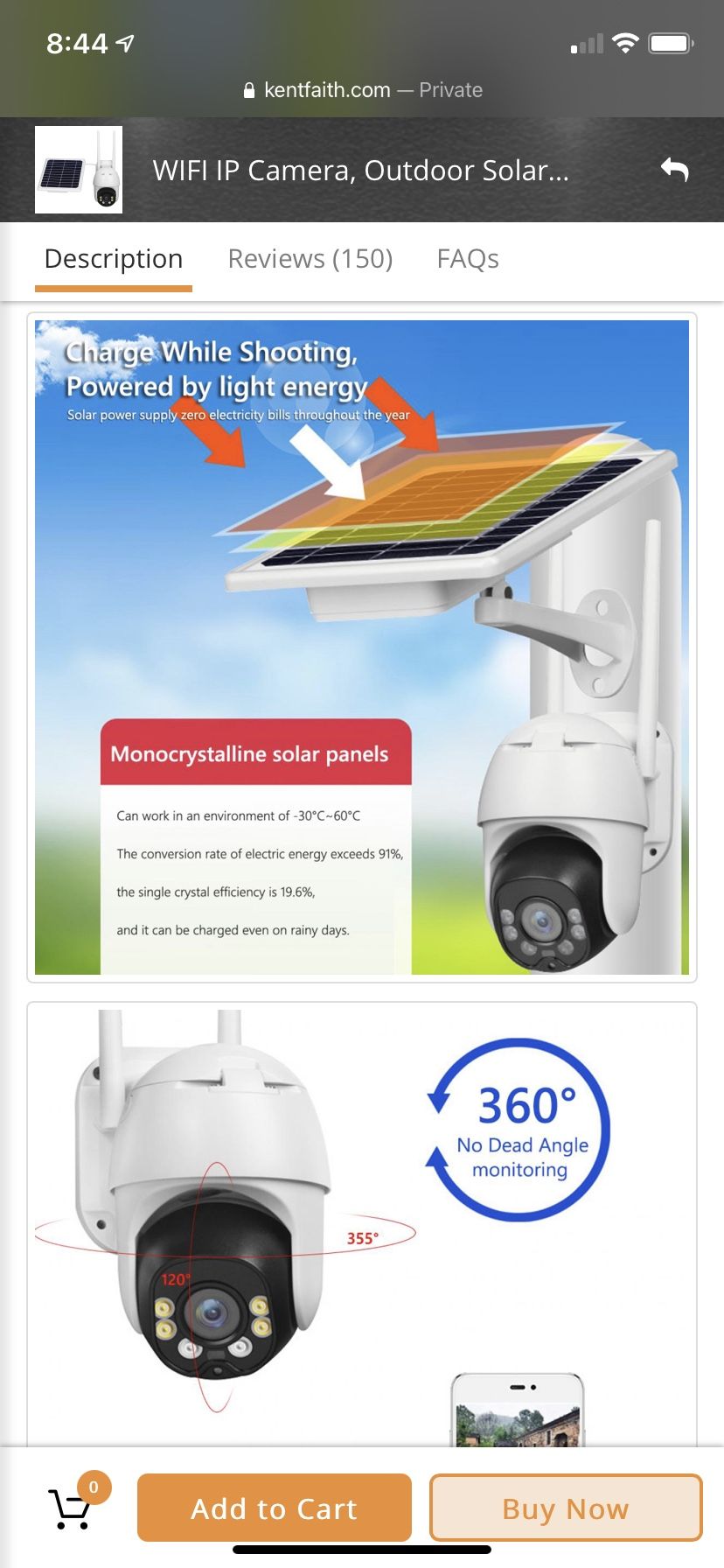 Solar outdoor Security Camera