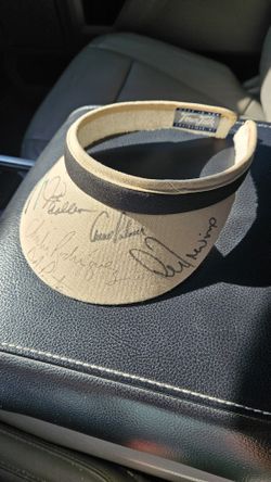 Arnold Palmer Chi Chi Rodriguez Multi-Signed Golf Visor Autographed PGA Legends