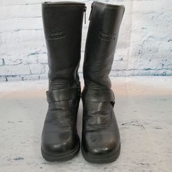 Harley Davidson Women's Size 6 1/2 Leather Boots Side Zipper Harness Style 85215