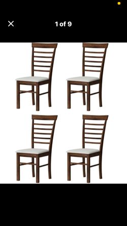 Wooden Dining Chairs Set of 4, Farmhouse Upholstered Kitchen Chairs