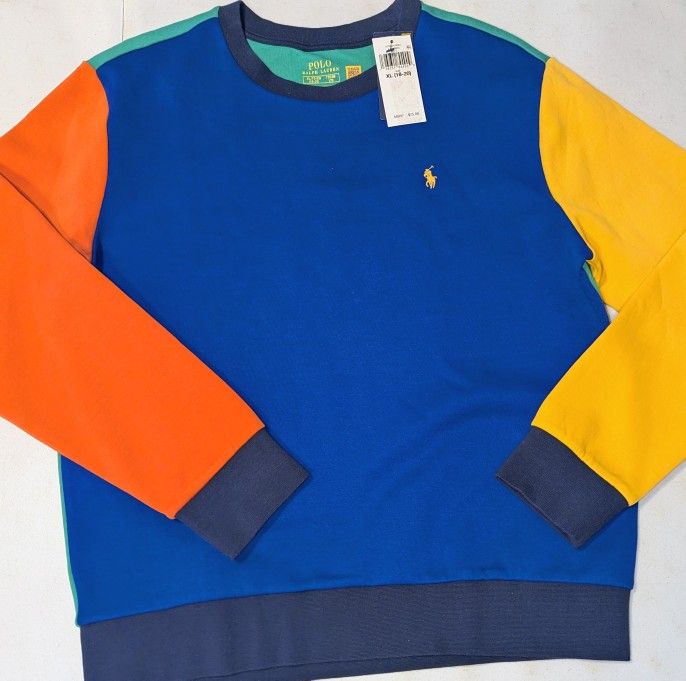 New Boy's Polo Sweatshirt Size 18-20