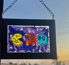 Pac-man glass art