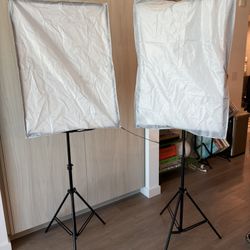 2-Pack LED Softbox Studio Lights w/ Remote + Stands + Carry Bag