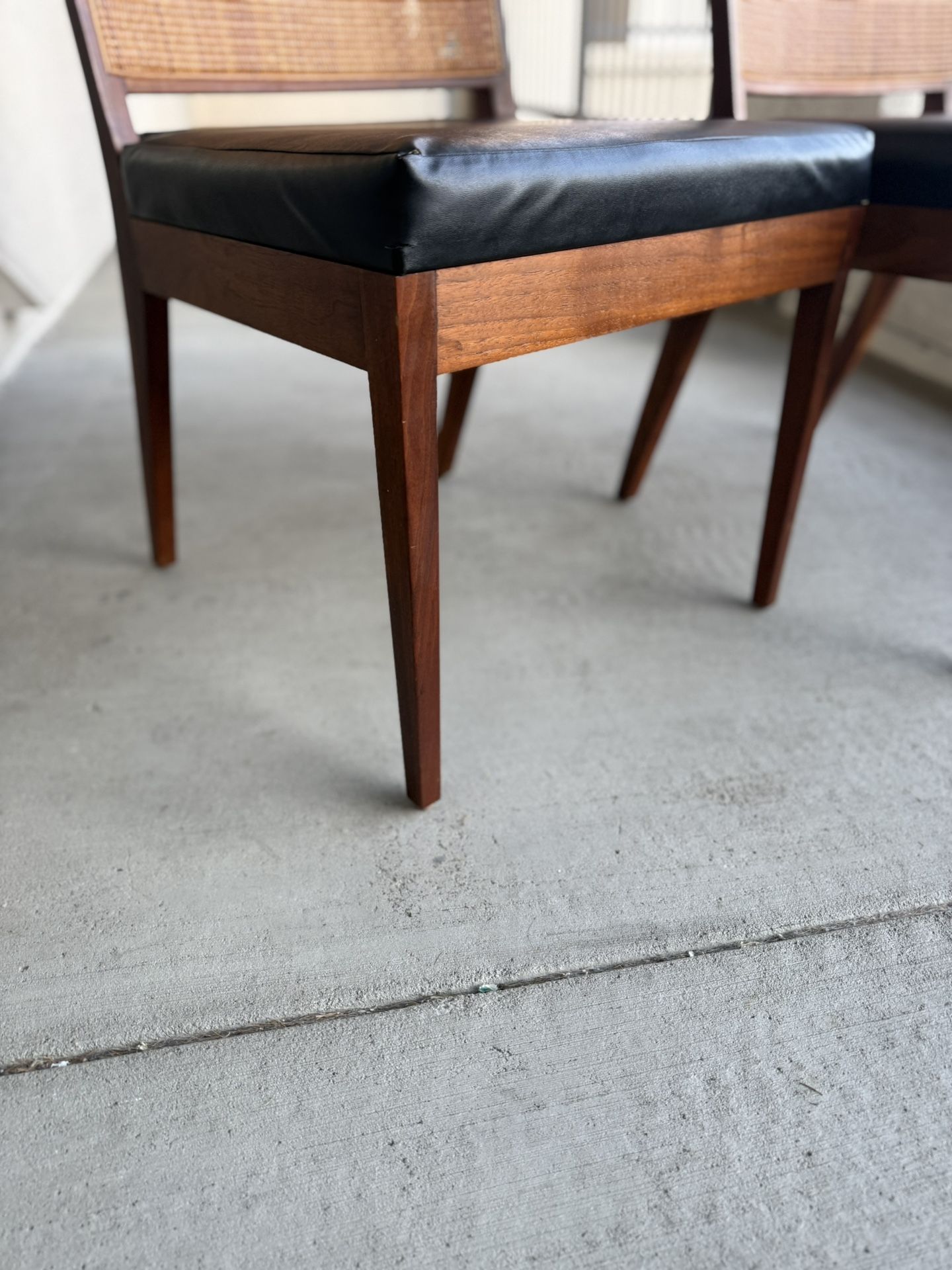 1964 Stewart MacDougall for Glenn of California Walnut & Cane Chairs - Mid Century Modern