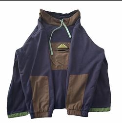 Brain Dead Post Earth Syndrome Scuba Neck Fleece 'Navy'