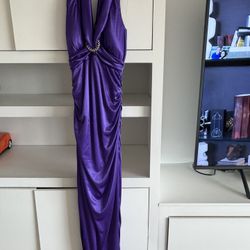 My Michelle Deep Purple Satin Dress – Size S
