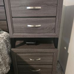 Grey Bedroom Nightstand 