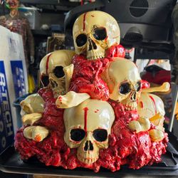 Life-size skull stack Halloween prop