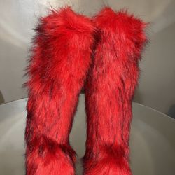 Vegan Fur Knee boots Sizes 6.5,7,7.5,8,9.5,10 And 11.5 Ready 