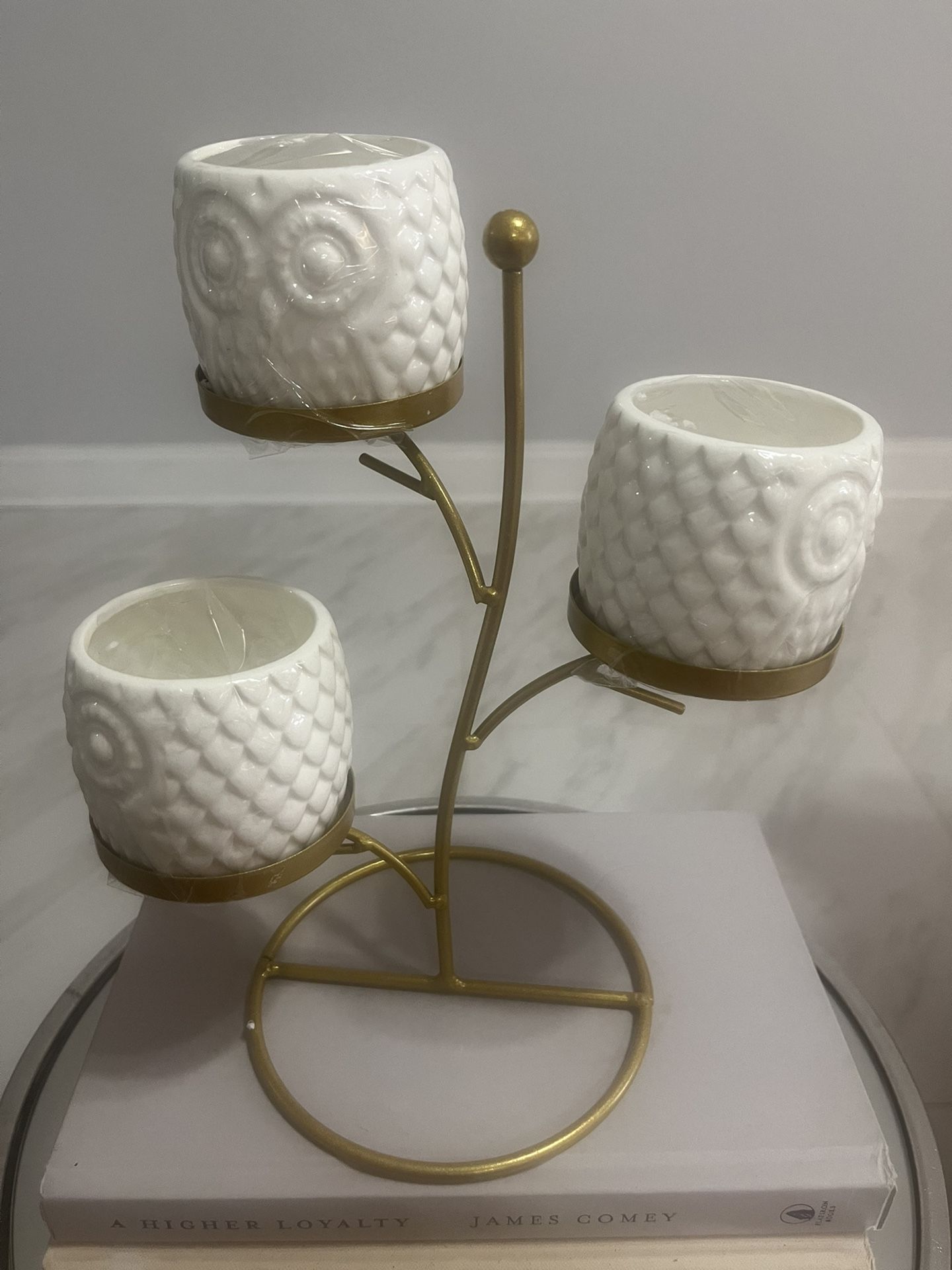 Beautiful and Elegant White and Gold Candle Holder Candelabra.