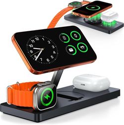 Foldable 3-in-1 Wireless Charging Station for Apple Magsafe Charger