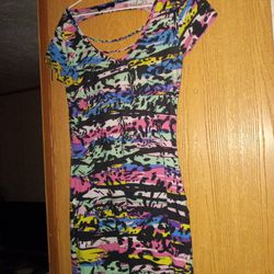Sexy Colorful Dress Size L