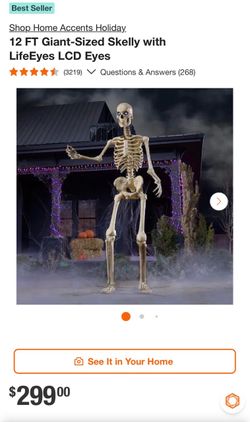 Home Accents Holiday 12 FT Giant-Sized Skelly with LifeEyes LCD Eyes
