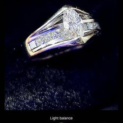 Fire & Ice Wedding ring REAL diamond 