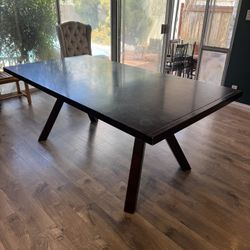 Large 6' Solid Wood Luxury Dining Table 8' Extension 