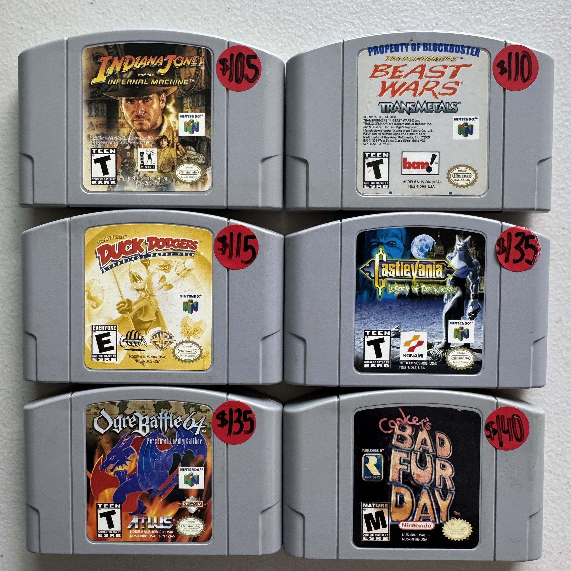 Nintendo 64. N64. $105-$140 Each 