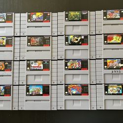Super Nintendo Game Cartridge Collection