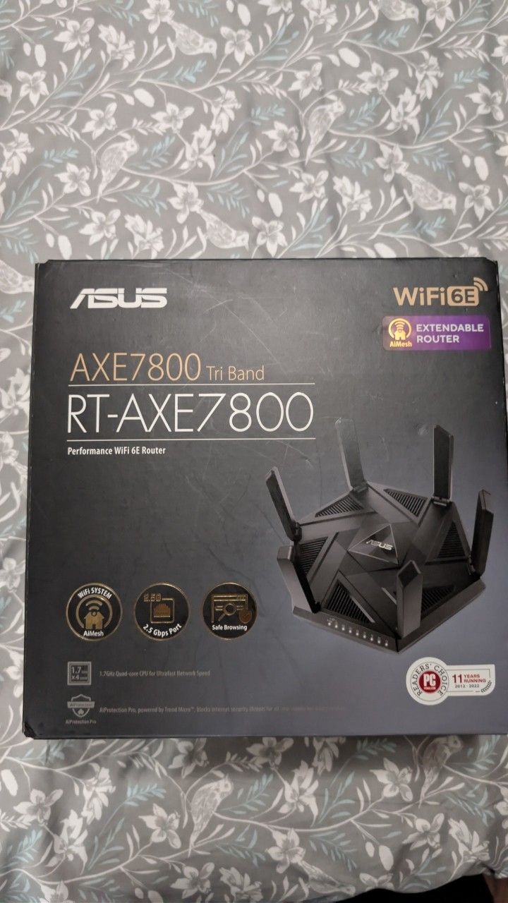 ASUS RT-AXE7800 Tri-Band WiFi 6E Router - Black