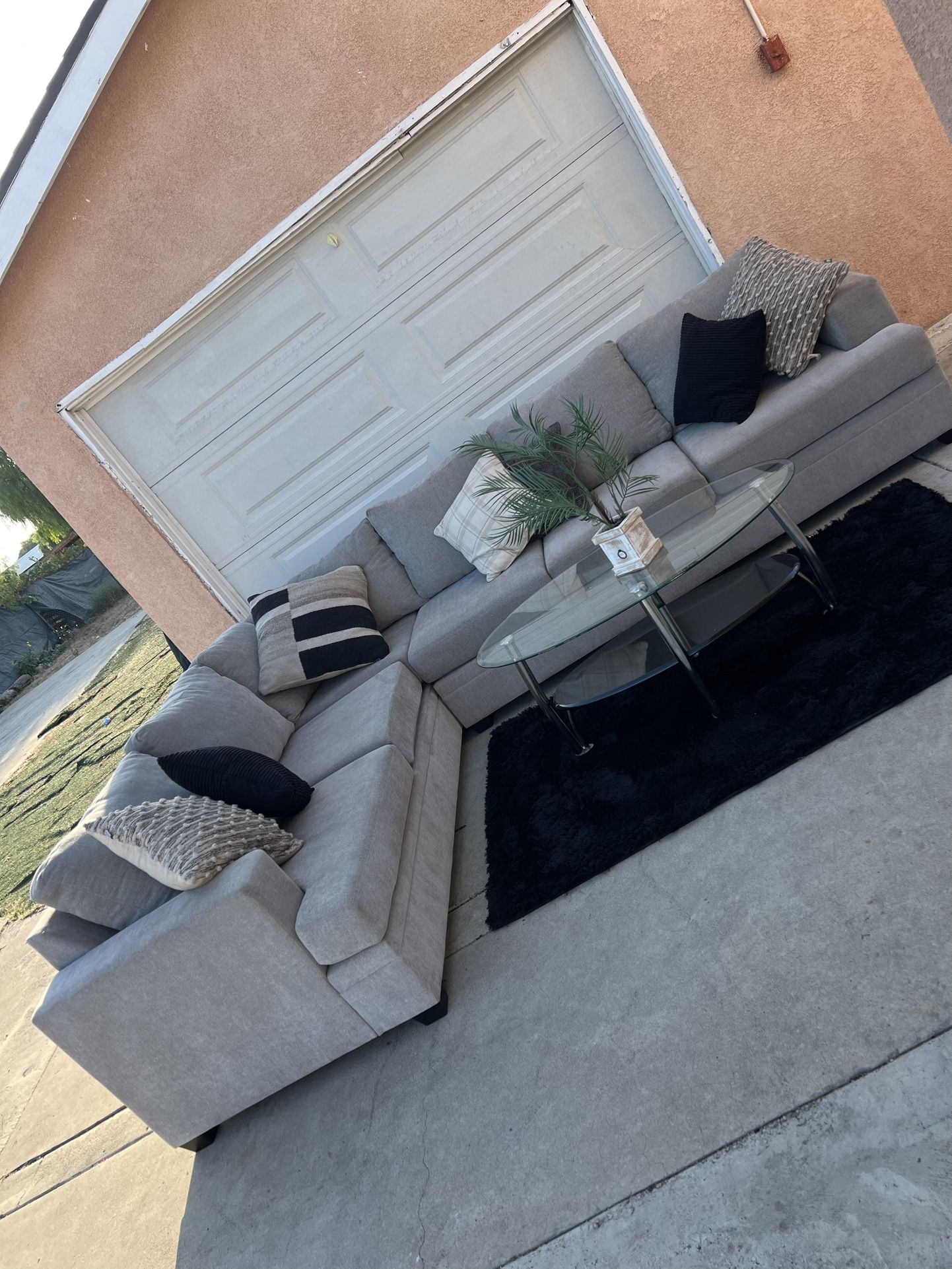 Grey Living Spaces Sectional Couch