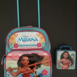 Disney Moana Rolling Backpack Carry All Tin Bin