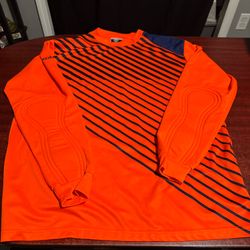 Vizari Cassini Goalkeeper Jersey Neon Orange Navy Blue Size Adult  XL