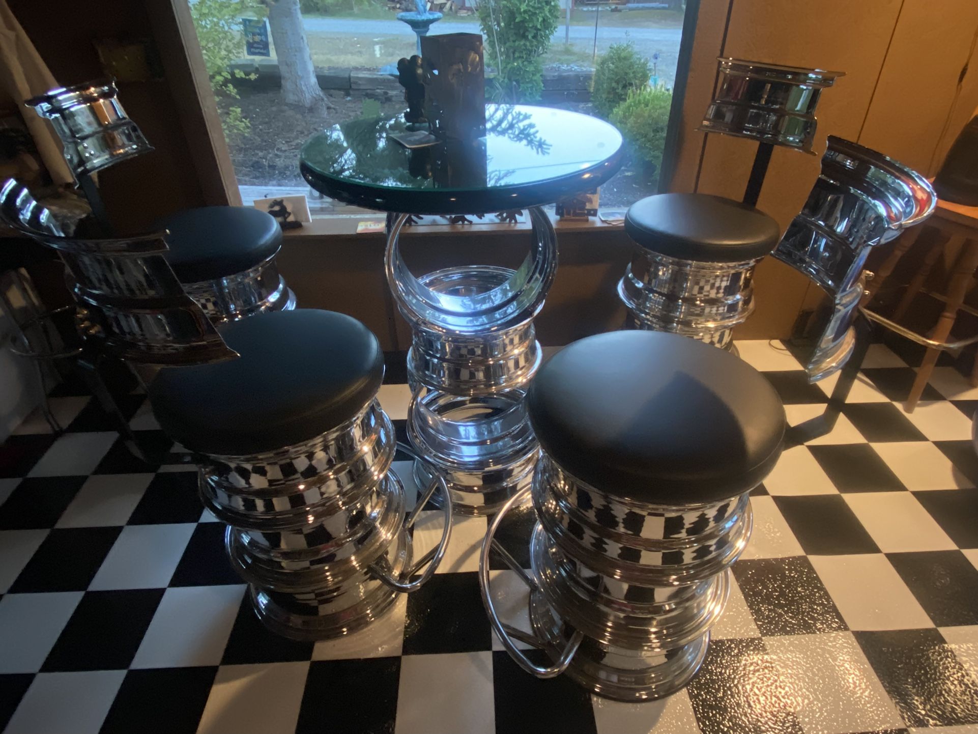 Hot Rod Bar Stool Set Man Cave Swivel Custom for Sale in Marysville, WA ...