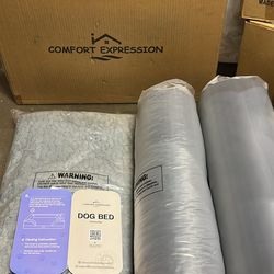 Comfort Expression Orthopedic Dog Bed for Extra Large Dogs 53x42 Inch, Waterproof Supportive Egg Crate Foam XXL Pet Bed with Removable Bolsters, Dog C