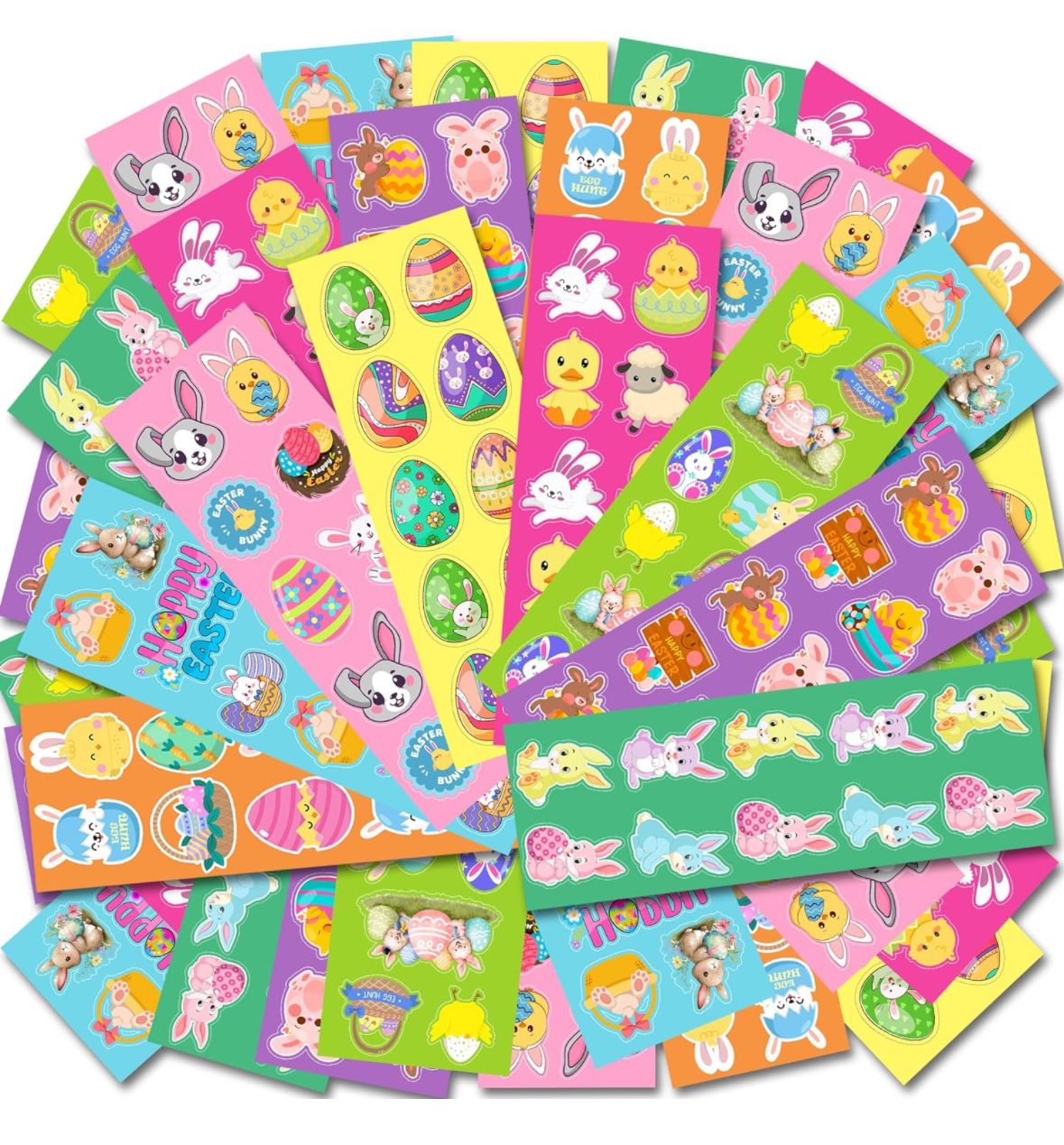 Easter Stickers - 400 Pcs Easter Basket Stuffers, Gifts Decorations Toys for Egg,Easter Craft Party