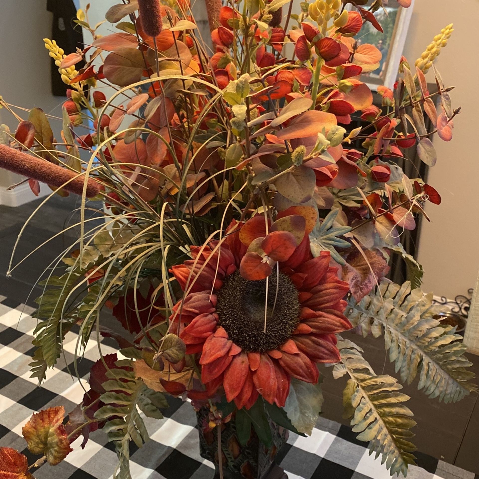 Dried Flower Arrangement With Vase