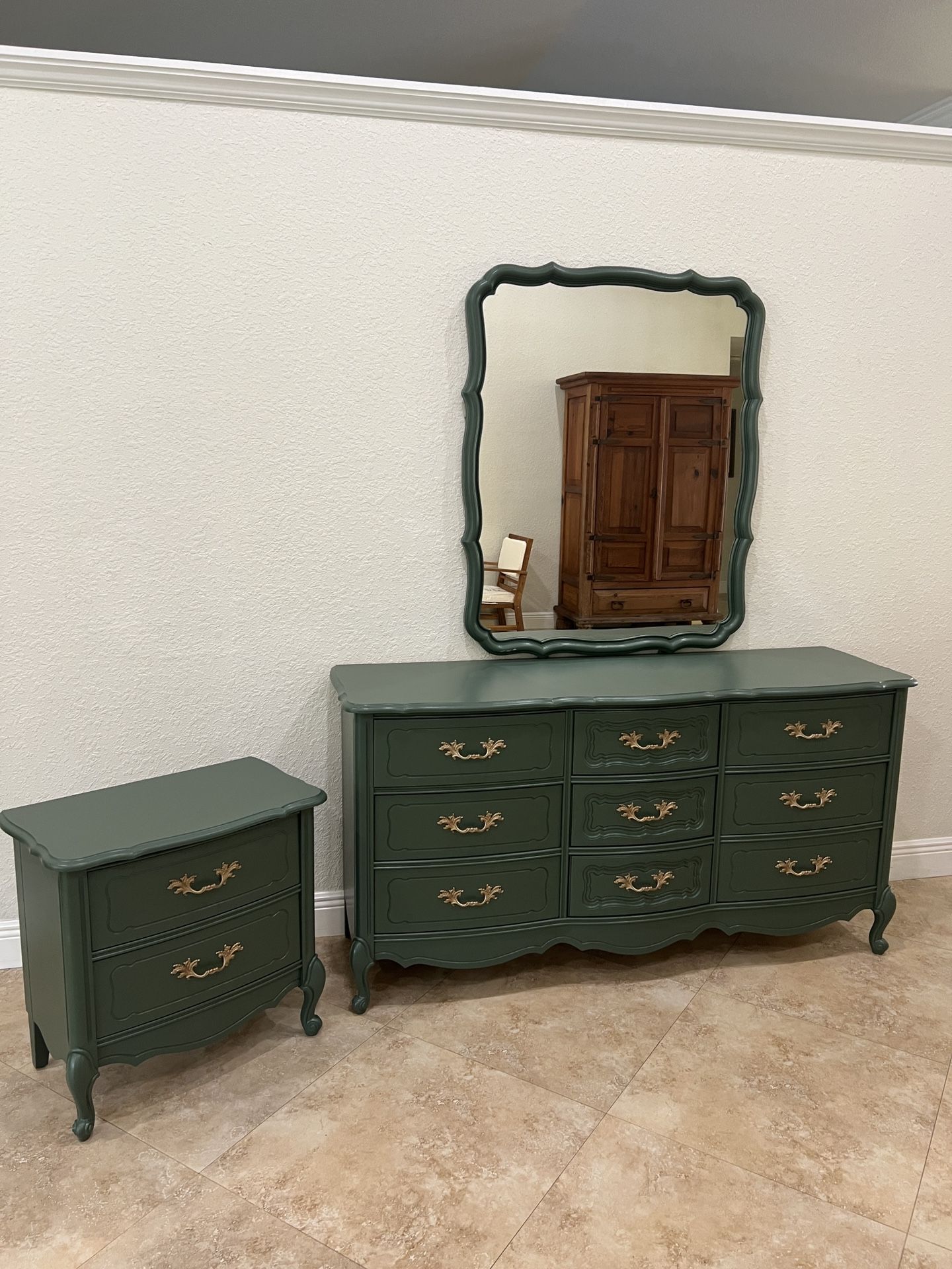 Vintage Wood Dresser And Nightstand