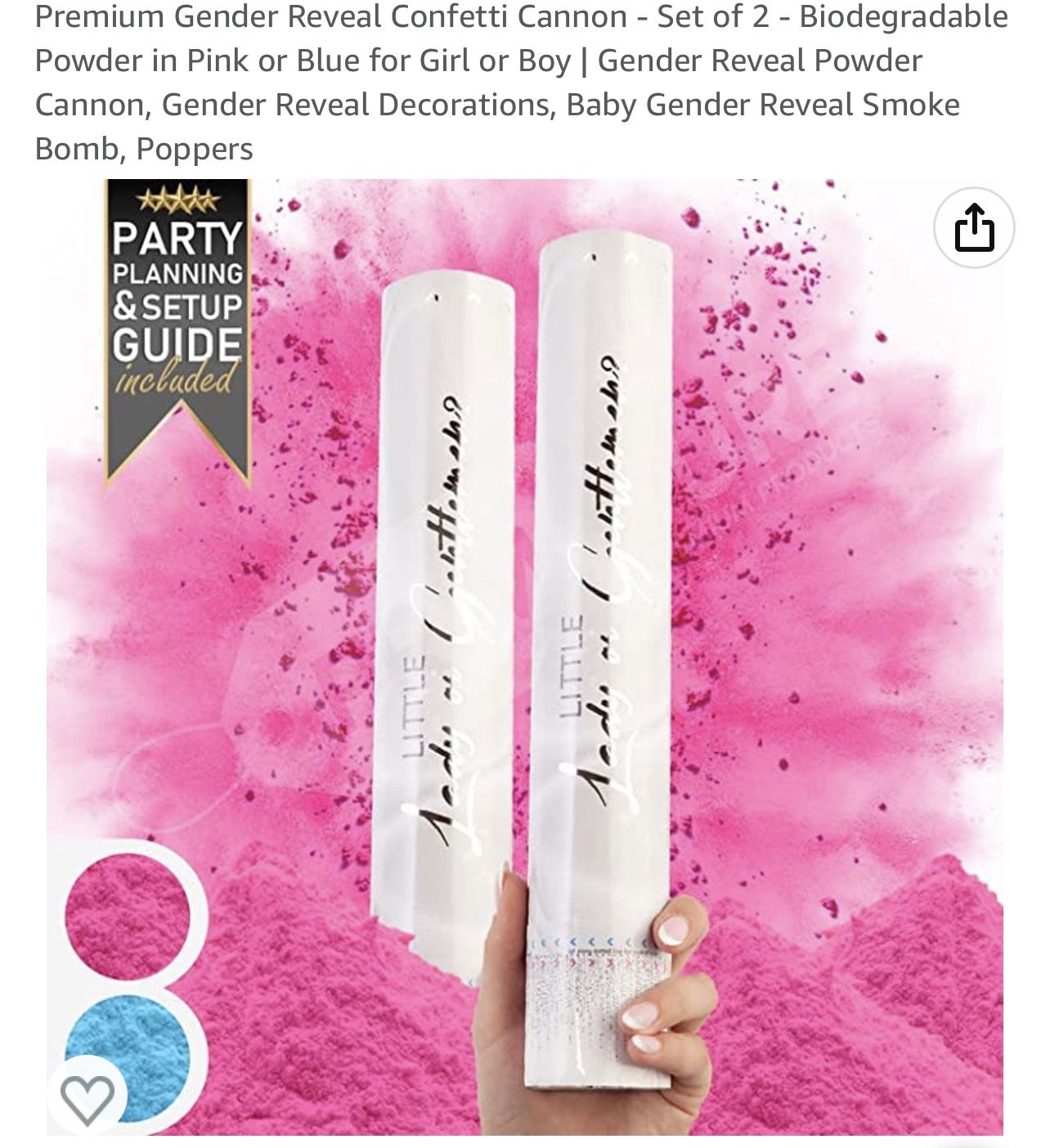 Pink Gender Reveal Poppers
