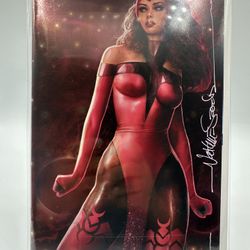  AVENGERS #1 NATHAN SZERDY EXCLUSIVE FOIL VIRGIN VARIANT  SCARLET WITCH SIGNED W/COA