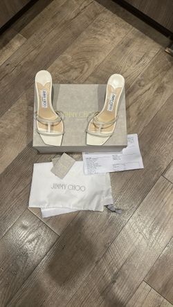 Jimmy Choo RIA Latte Sandals Napa Leather 