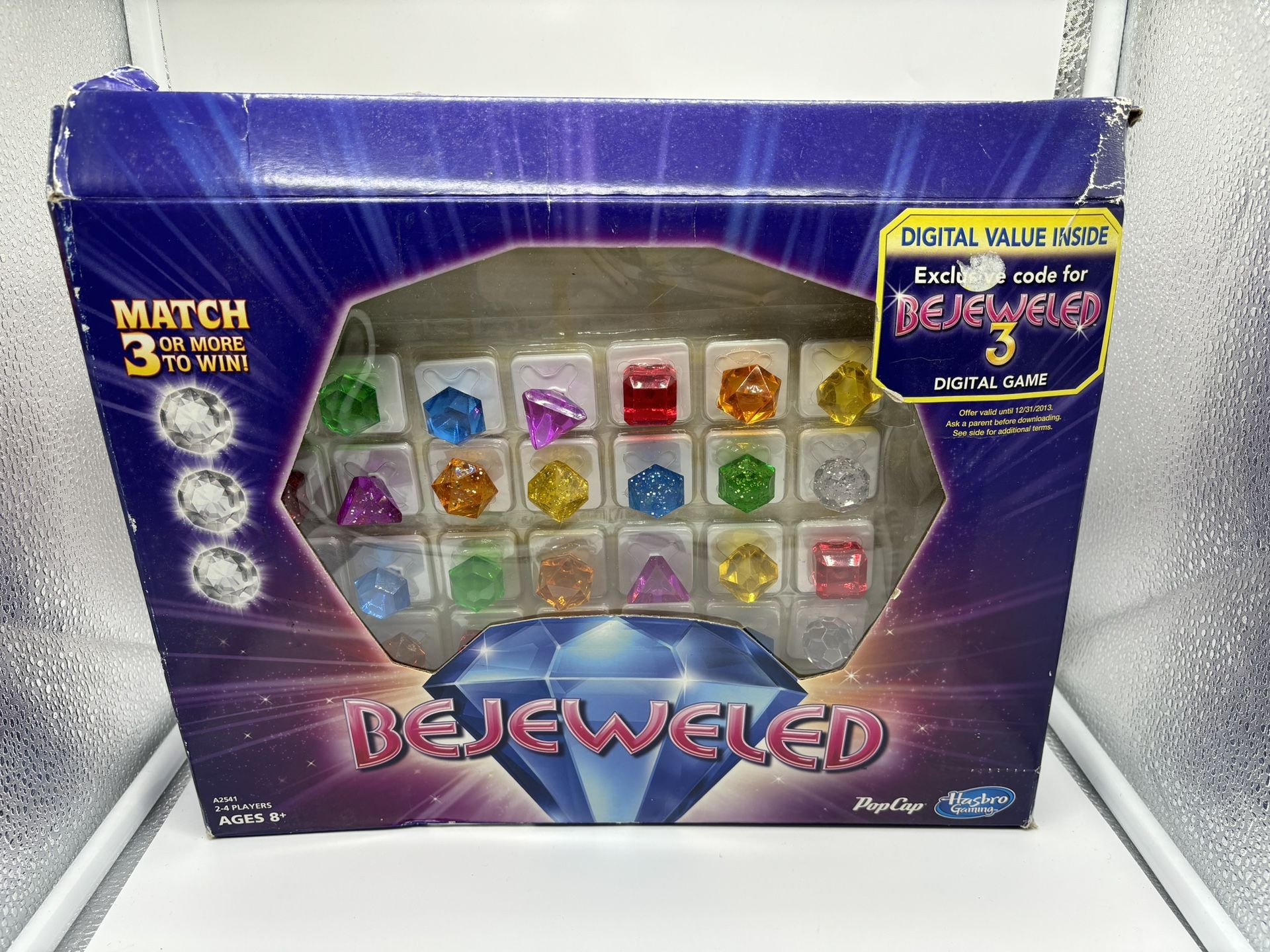 BEJEWELED 3 - The Gem Game by PopCap / Hasbro Board Game 2013 Open Box