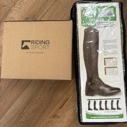 Black Paddock Boots And Half Chap Womens Size 6.5