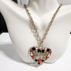 Gold Heart Drop Women's Pendant Long Necklace Gift