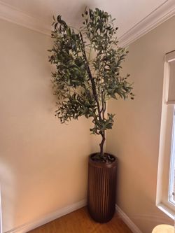Large Faux Olive Tree with Planter