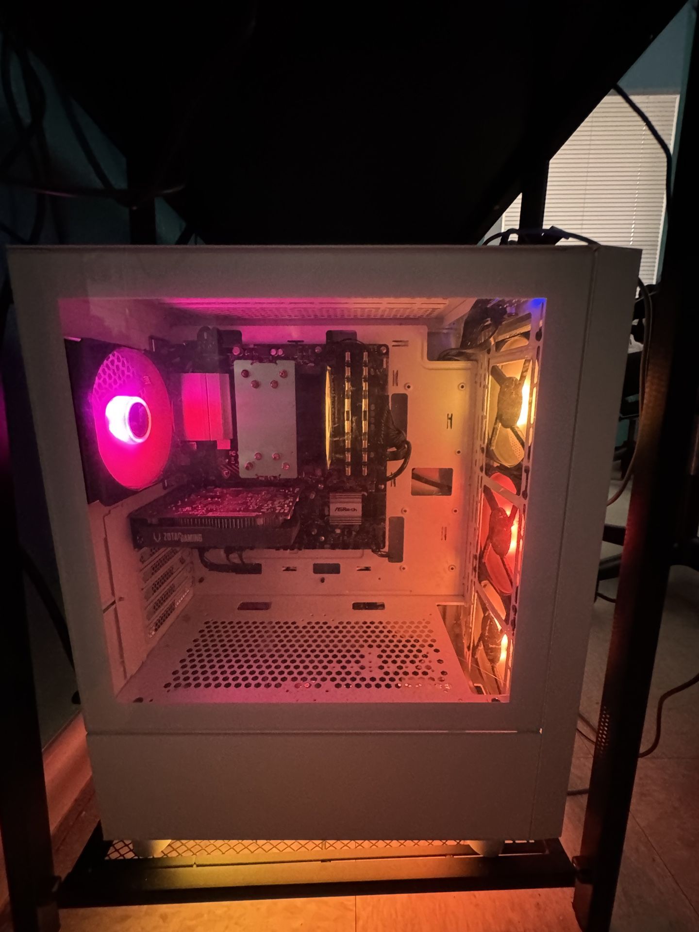 Pc, AOC Monitor, And Sky Tech Key Board