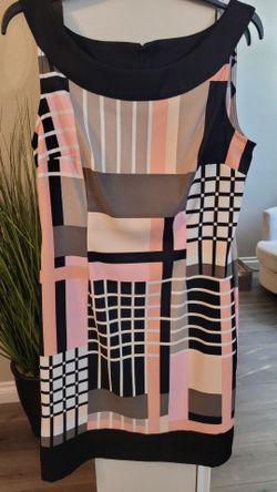 Sleeveless Geometric Print Sheath Dress Size 12
