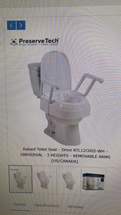 New in box , raised toilet seat with removable arms New inbox, raised toilet seat with removable arms